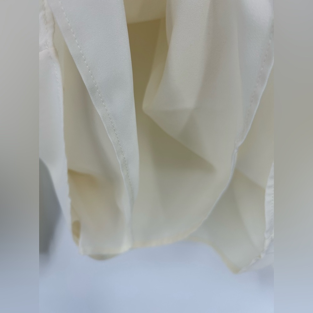 "NWT" Talbots Ivory Smocked Sheer Long Sleeve Blouse- Women's Small - Picture 9 of 10